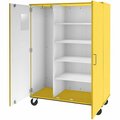 I.D. Systems 67'' Tall Sun Yellow Mobile Storage Cabinet with 4 Shelves 80603F67042 538603F67042